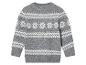 Un pull gris avec un motif d'hiver blanc.