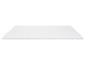 Matelas fin, blanc et rectangulaire en mousse, isolé sur fond blanc.