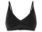 Un soutien-gorge noir à armatures avec des bretelles larges.