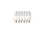Cinq ampoules LED en forme de bougie en rangée.
