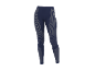 Legging de sport femme bleu foncé avec motif rayé gris clair