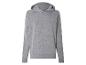 Sweat-shirt à capuche gris clair.