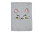 Carnet en fausse fourrure grise, motif chaton mignon.