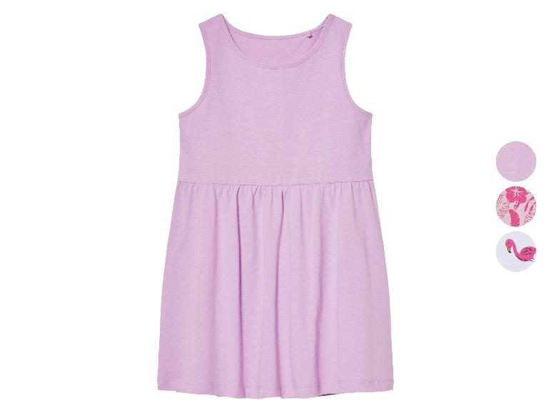 Robe pour fille, différents motifs : uni, tropical, flamants roses.