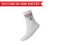 Chaussette de sport blanche avec des rayures bleues et rouges, le nom 'OLIVIER GIROUD' et le numéro '9'.