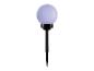 Lampe solaire de jardin avec globe violet sur piquet noir