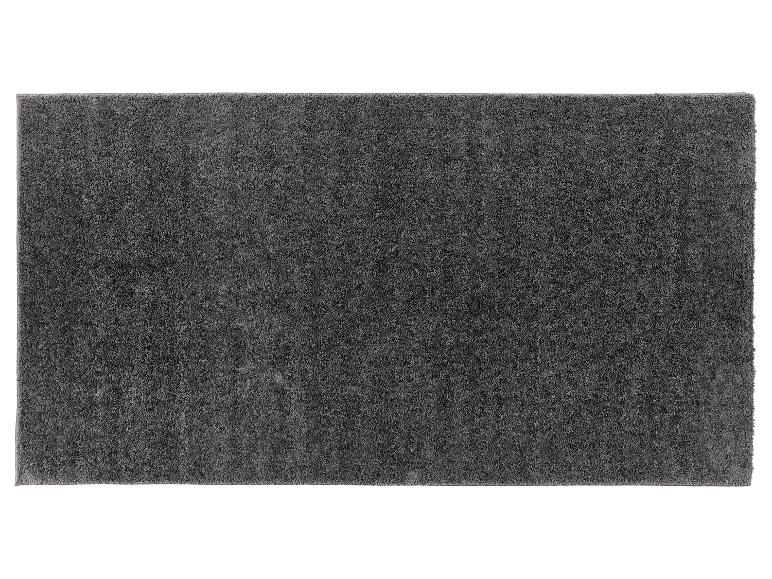 Tapis rectangulaire gris foncé à poils longs