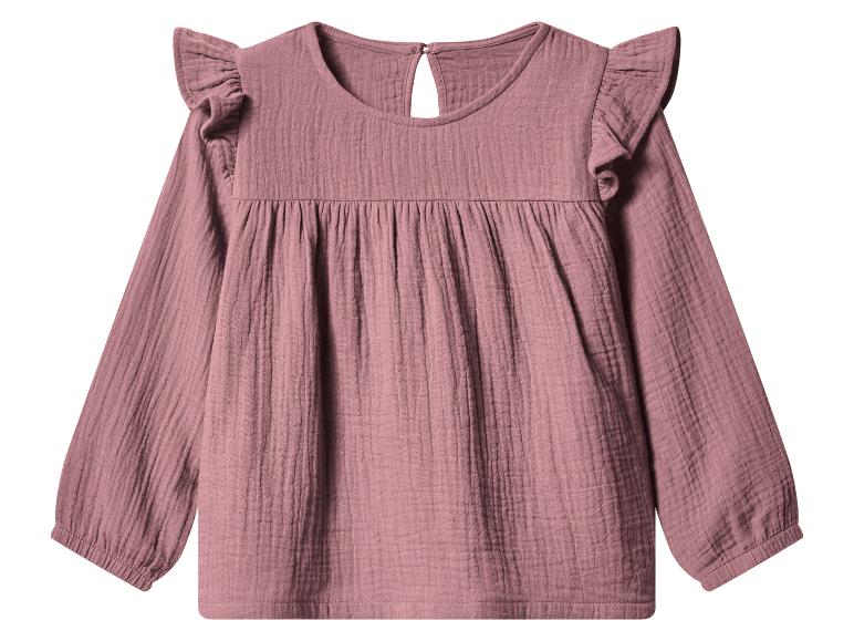 Blouse rose à manches longues et volants pour enfant