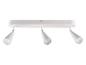 Spot de plafond blanc avec trois ampoules LED rondes.