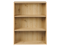 Bibliothèque en bois clair avec trois étagères spacieuses.