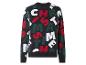 Un pull bleu à motifs de Noël