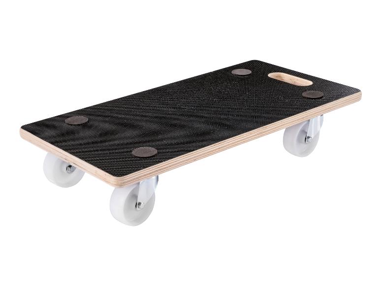 Chariot de déménagement à quatre roues avec surface antidérapante.