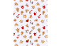 Motif de biscuits de Noël : bonhommes en pain d'épices, moufles, cannes à sucre et étoiles.
