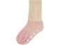 Chaussettes antidérapantes bicolores avec bout rose et talon beige