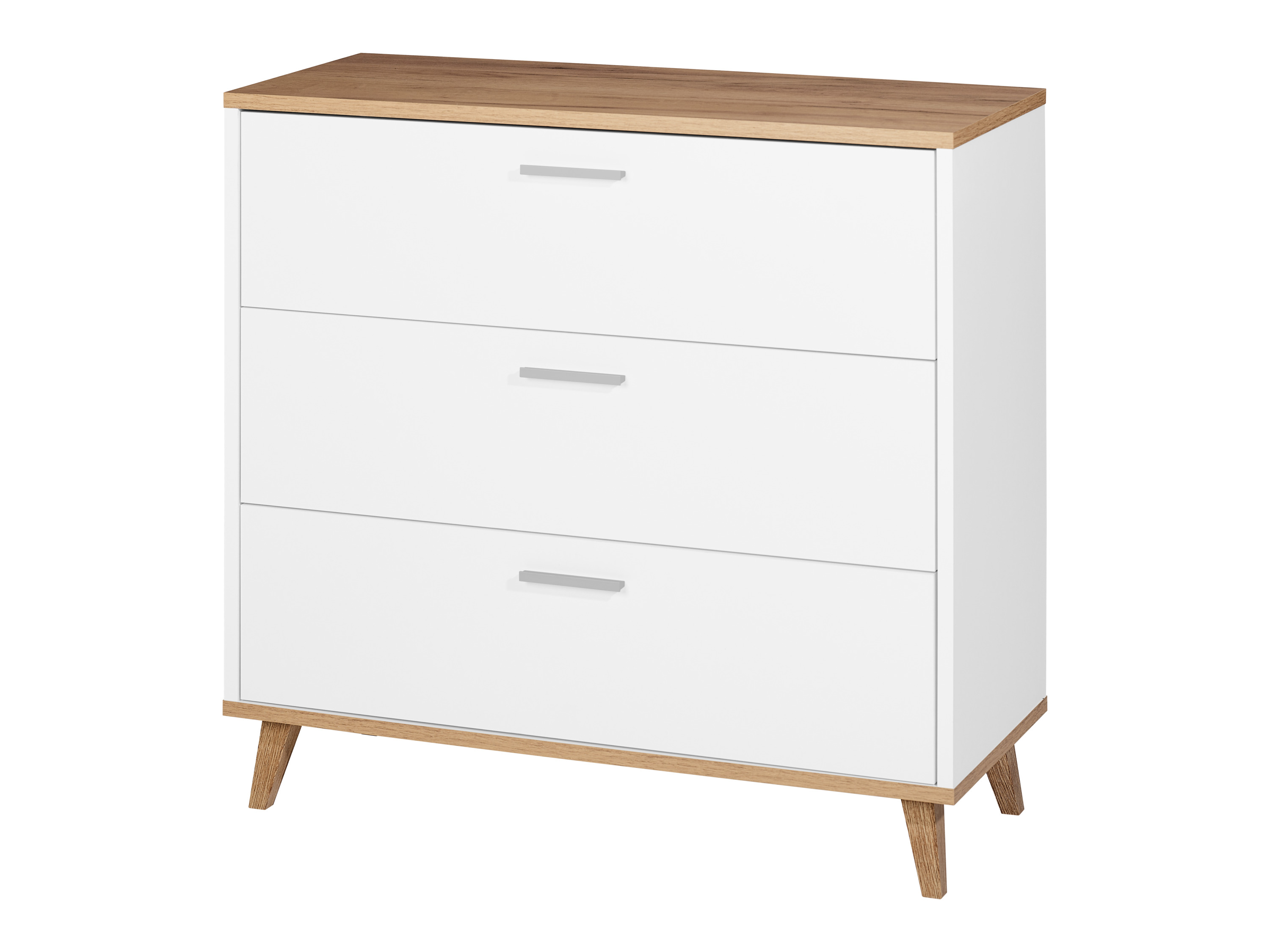 LIVARNO home Commode Corfou, 80 x 75 x 33 cm, blanche/imitation chêne