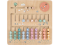 Jouet en bois pour apprendre les maths avec boulier et labyrinthe.