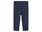 Leggings en maille côtelée bleu marine pour bébés.