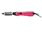 Sèche-cheveux rotatif SilverCrest rose : brosse ronde et séchoir.
