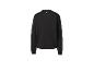 Sweat-shirt noir à manches longues avec un petit logo blanc à l'arrière du col.