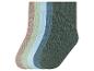 Cinq paires de chaussettes côtelées aux couleurs terreuses : beige, vert clair, bleu clair, bleu foncé et vert foncé.