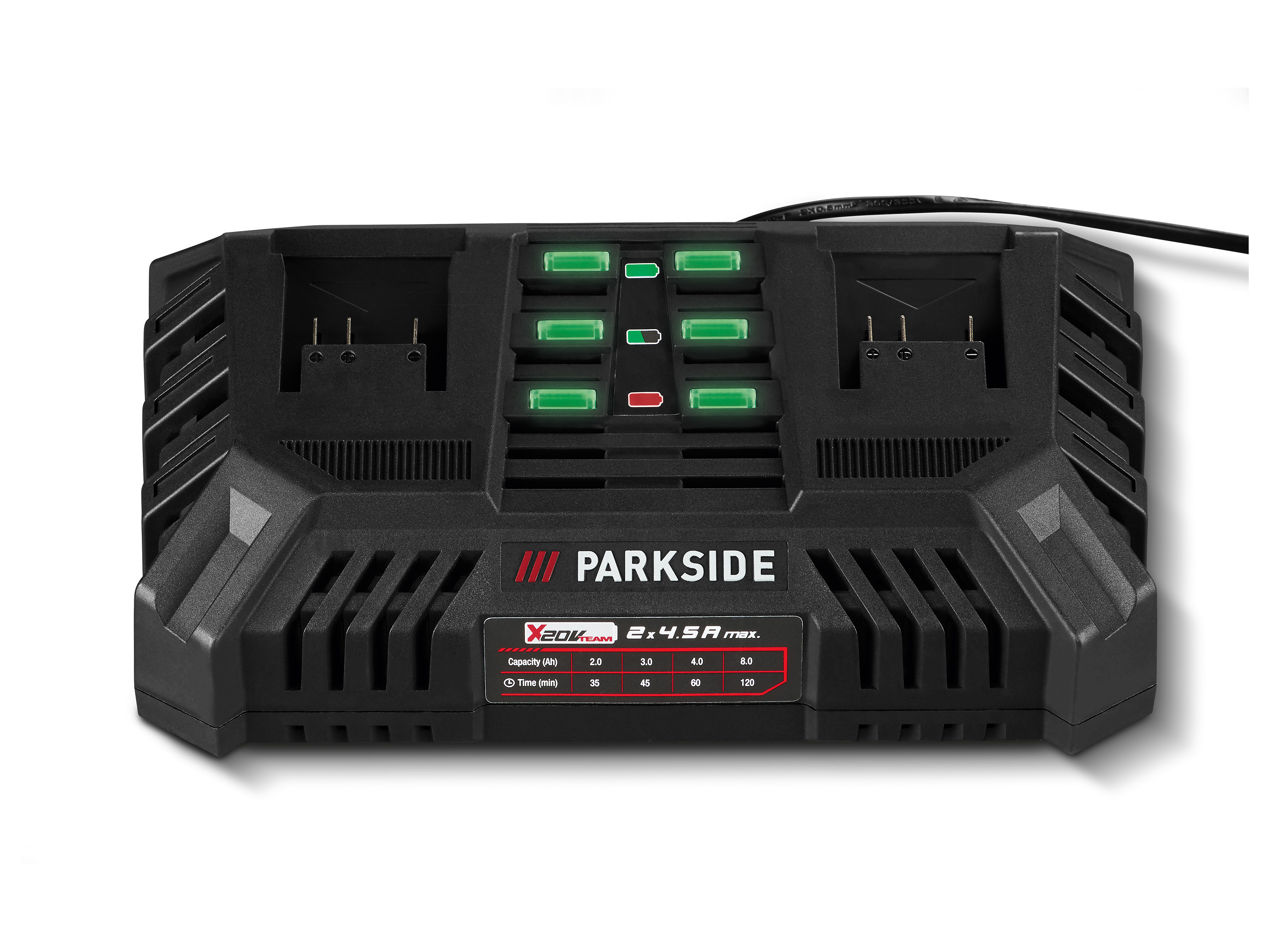 PARKSIDE® Chargeur de batterie double PDSLG 20 B, 2 x 4,5 A, 20 V