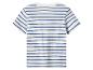 T-shirt enfant rayé bleu et blanc, vue de dos.