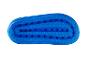 Semelle d'une tong en caoutchouc bleue.