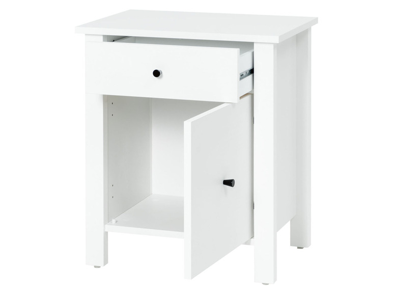 Aller en mode plein écran : LIVARNO home Table de nuit Stockholm avec tiroir, 56 x 40 x 65,6 cm, blanche - Image 3