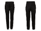 Pantalon de sport noir pour homme avec fermetures éclair et logo réfléchissant.