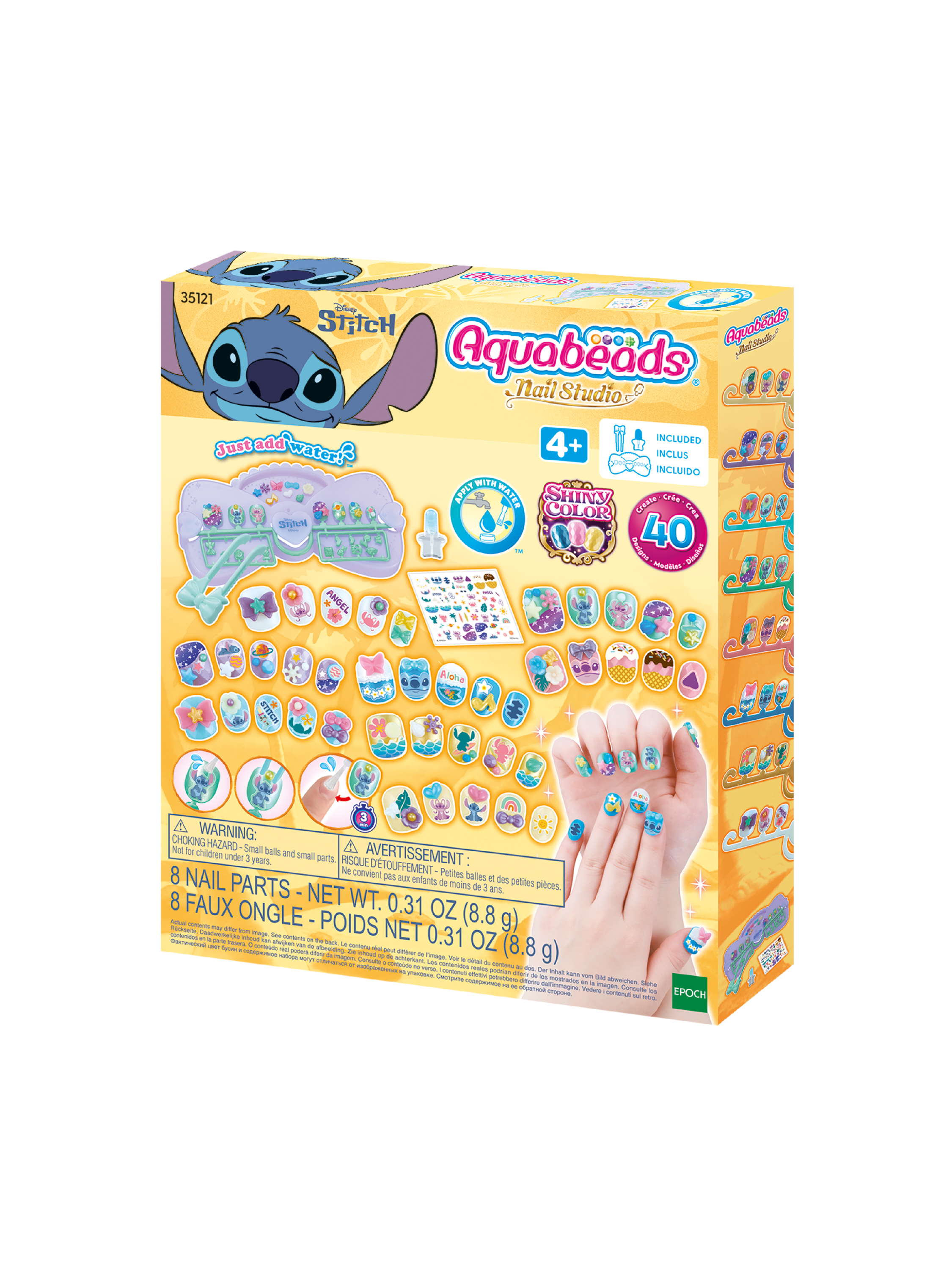 Aquabeads Mon kit de manucure - Stitch - 40 ongles - Stickers