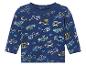 T-shirt bleu à manches longues avec imprimé avion pour bébé.