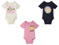 Trois bodys pour bébé sur le thème de Looney Tunes : Bugs Bunny, Tweety et un design 'New to the crew'.