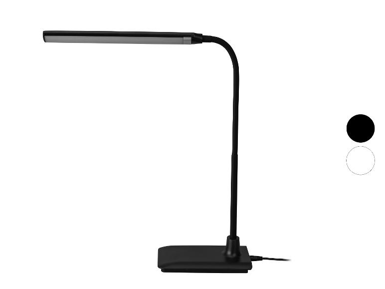 Lampe de bureau LED noire avec col flexible et base rectangulaire