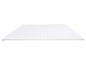 Matelas blanc avec coutures verticales, vu d'un angle bas.