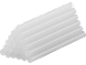 Une pile de bâtons de colle chaude transparents, disposés en diagonale.