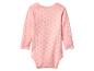 Body bébé rose à manches longues avec motif floral.