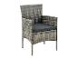 Chaise de jardin en rotin gris avec coussin noir