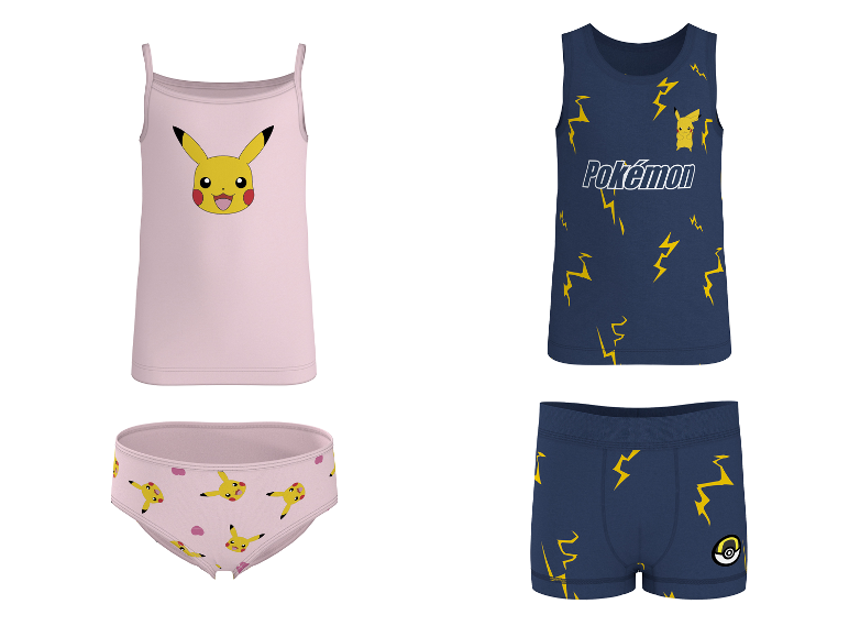 LUPILU® Ensemble de sous-vêtements enfant Pokémon avec Pikachu