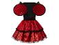 Robe de costume coccinelle rouge et noire à pois avec des ailes