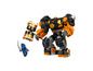 Lego Ninjago Mech avec un marteau et une minifigure.