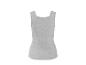 Débardeur côtelé gris clair avec encolure carrée sur fond blanc.