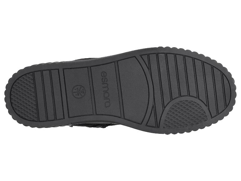 Semelle noire d'une chaussure avec le logo Esmara et les tailles (EUR 37, US 6, UK 4).