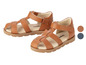 Deux paires de sandales en cuir marron pour enfants de la marque LÄSSIG.