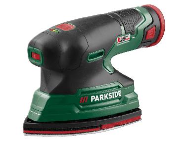 PARKSIDE® Kit de démarrage de ponceuse multi-usages sans fil 12 V « PAMS 12 B2 », avec batterie et chargeur.