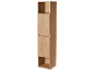 Armoire en bois haute et étroite avec deux portes fermées et deux étagères ouvertes