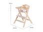 Chaise haute en bois pour bébé avec plateau et harnais, 79x58x59 cm