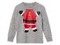 Un t-shirt gris à manches longues avec un motif de Père Noël.