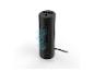 Chauffage et ventilateur noir, design cylindrique.
