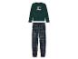 Pyjama avec un haut vert et un pantalon à carreaux.
