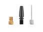 Trois valves différentes pour gonfler les pneus.